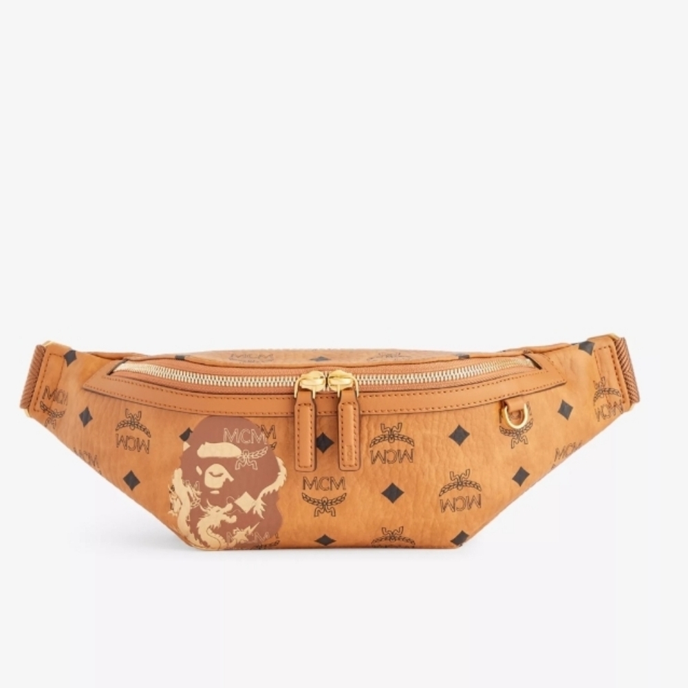 MCM X BAPE FURSTEN BELT BAG IN VISETOS